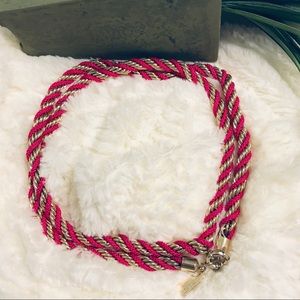 Vineyard Vines Pink and Gold Twist Necklace